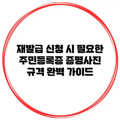 재발급 신청 시 필요한 주민등록증 증명사진 규격 완벽 가이드