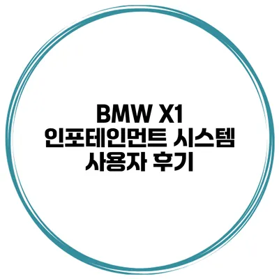 BMW X1 인포테인먼트 시스템 사용자 후기