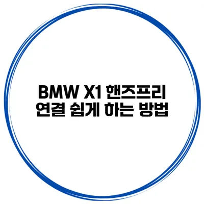 BMW X1 핸즈프리 연결 쉽게 하는 방법