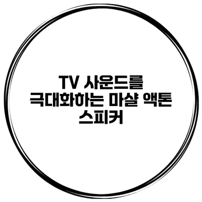 TV 사운드를 극대화하는 마샬 액톤 스피커