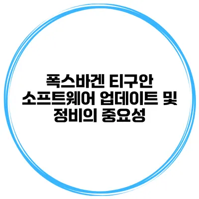폭스바겐 티구안 소프트웨어 업데이트 및 정비의 중요성